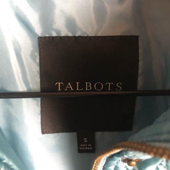 Talbots Vest Quilted Ribbed Coat Blue Fog Size Small - Picture 3 of 3